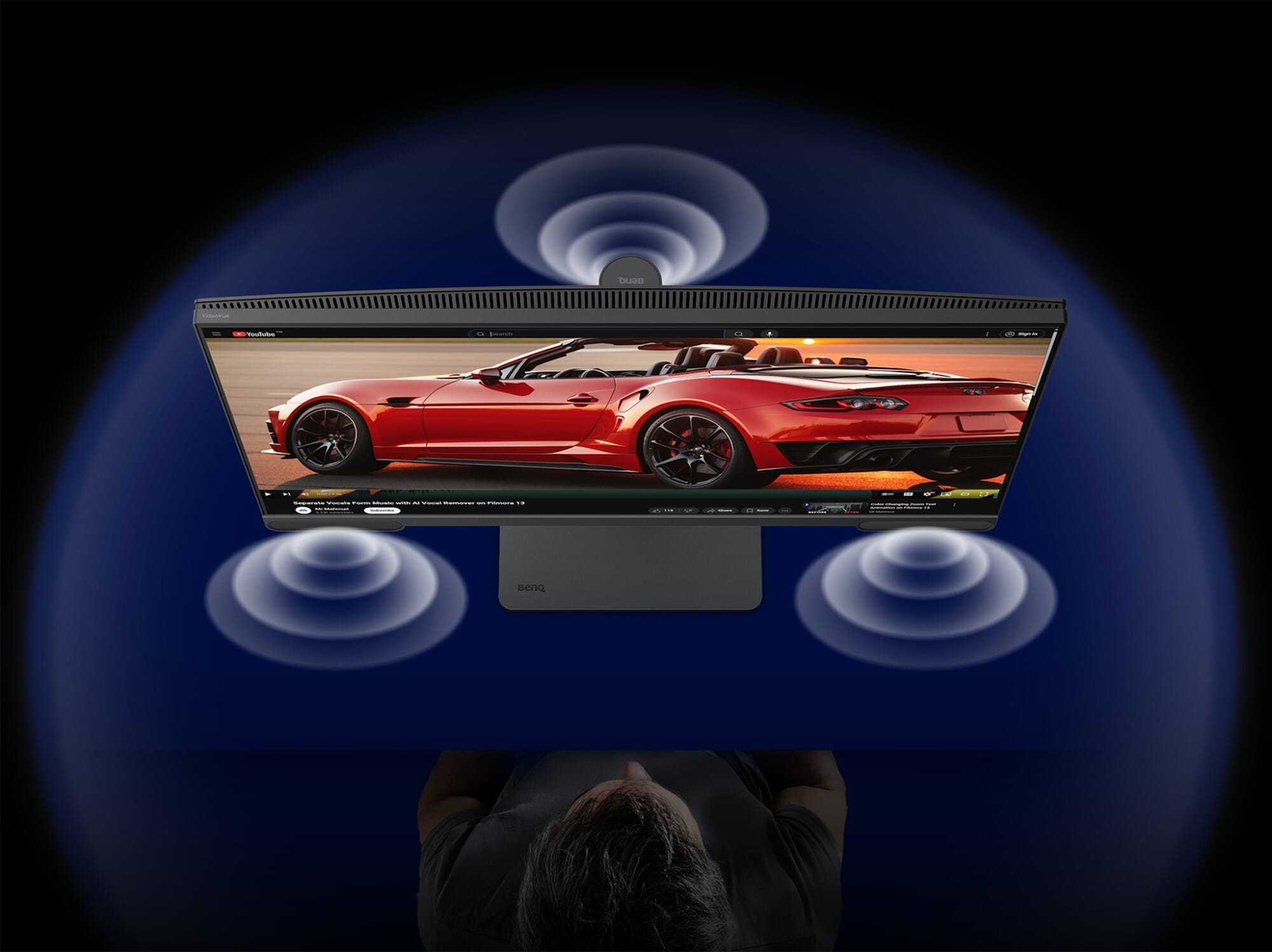 Sistem audio integrat în monitor BenQ pentru editare audio-video