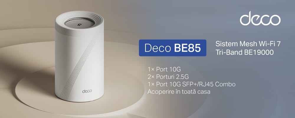 Soluție Deco BE85 pentru extinderea rețelei Wi-Fi 7 în locuințe mari